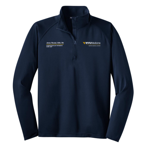 Embroidered Sport Tek Sport Wick Stretch Half Zip Pullover -- True Navy
