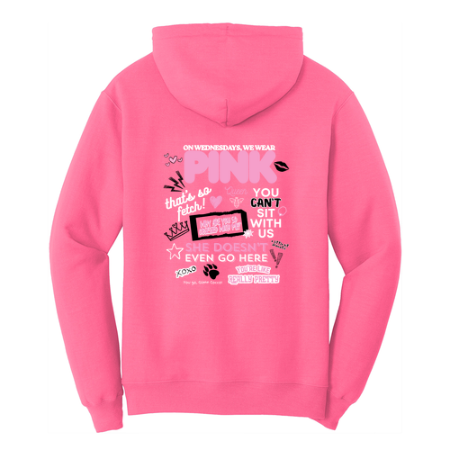 Port and Company Core Fleece Pullover Hooded Sweatshirt -- Neon Pink