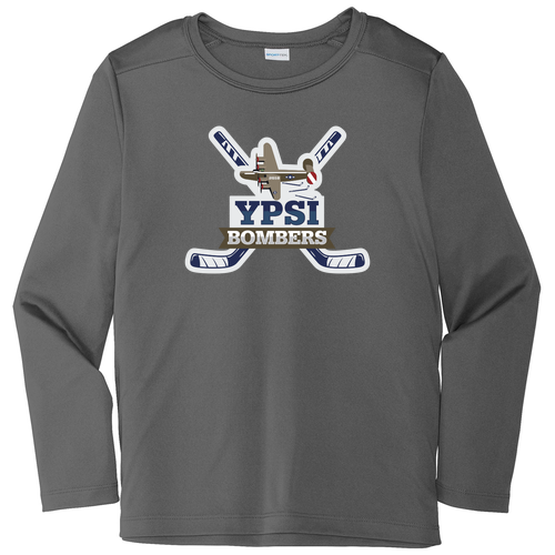 Sport-Tek Youth Posi-UV Pro Long Sleeve Tee -- Dark Smoke Grey