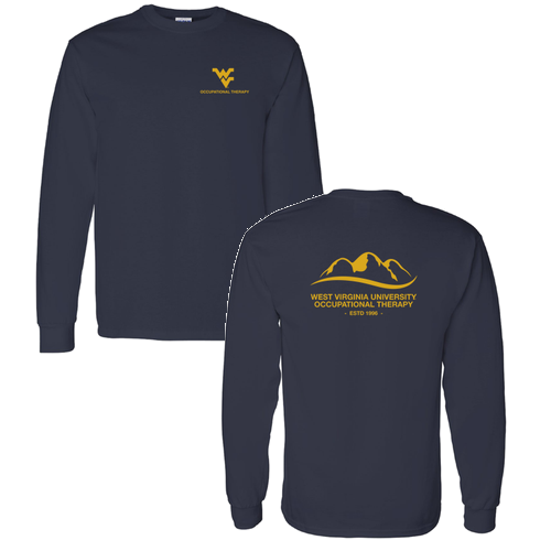 Mountain Design Gildan Heavy Cotton Long Sleeve Basic T-Shirt -- Navy