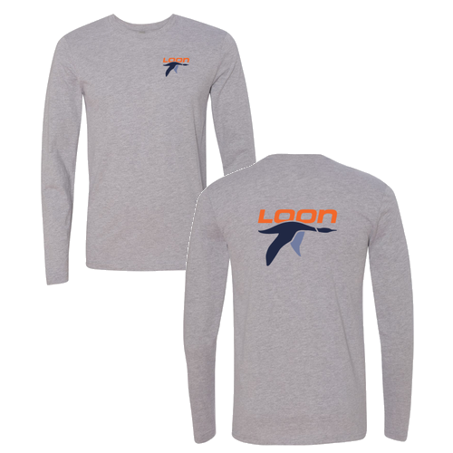Loon Logo 2 Full color -- Long Sleeve Heather Grey