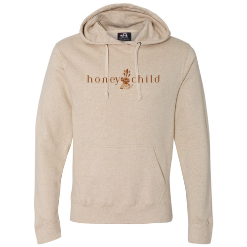 J America J America Men's Triblend Fleece Hooded Sweatshirt Solid Colors -- Oatmeal TriBlend