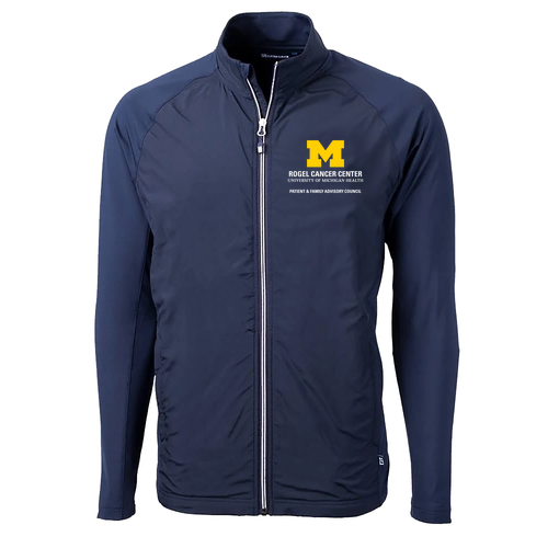 Cutter & Buck Adapt Recycled Soft Knit Stretch Hybrid Full Zip Jacket -- Navy Blue
