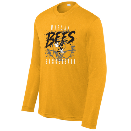 Warsaw Bees Sport Tek Youth Long Sleeve PosiCharge Competitor Tee -- Gold