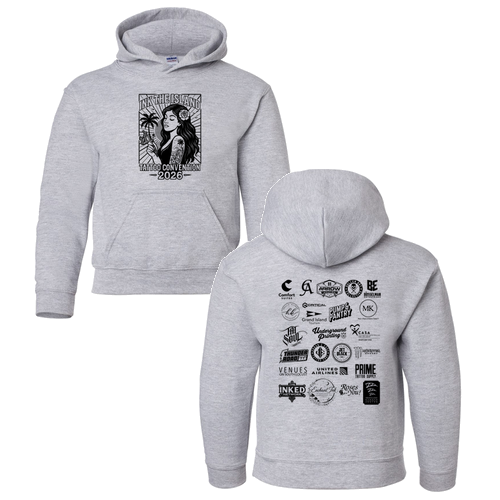 Blackwork Youth Hooded Sweatshirt -- Sport Grey