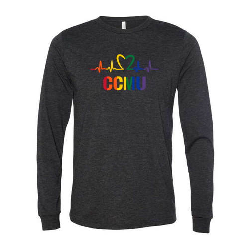 Mens/Unisex Bella+Canvas Soft Fitted Triblend Long Sleeve Tee -- Charcoal Black Triblend