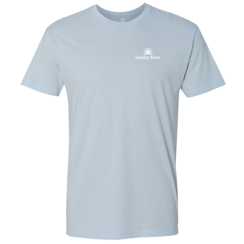 Sunday River Logo 2 White Ink -- Short Sleeve Light Blue