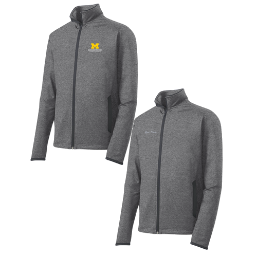 Mens/Unisex Sport-Tek Sport Wick Stretch Contrast Full Zip Jacket -- Charcoal Grey Heather / Charcoal Grey