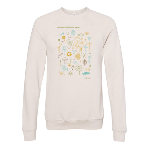 Mens/Unisex Bella Canvas Soft Sponge Fleece Raglan Crewneck Sweatshirt -- Heather Dust