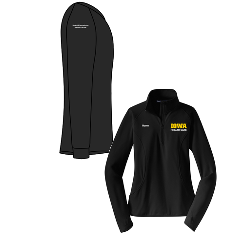 Sport Tek Ladies Sport Wick Stretch Half Zip Pullover -- Black