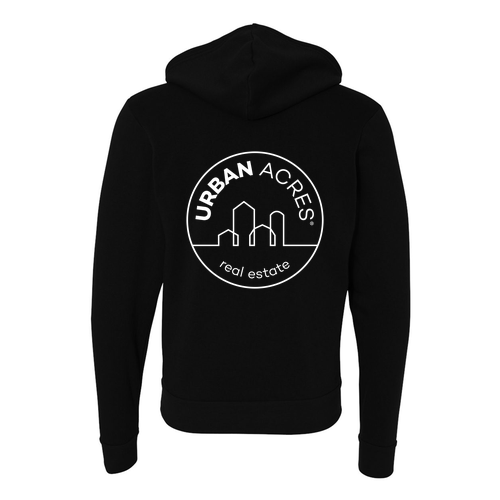 Bella Canvas Unisex Full-Zip Hooded Sweatshirt -- Black