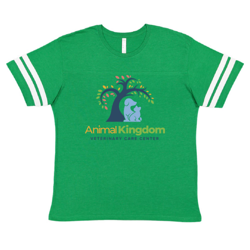 Live & Tell by LAT Adult Football Fine Jersey Tee -- Vintage Green / Blended White