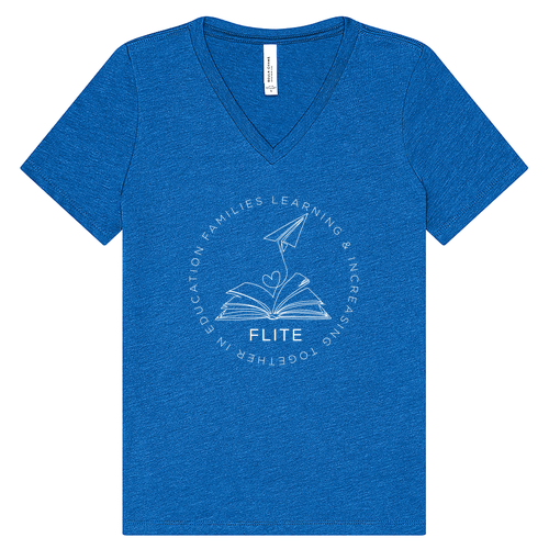 Bella+Canvas Women's Relaxed Triblend V-Neck Tee -- True Royal TriBlend