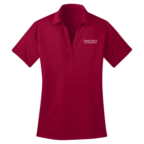 Port Authority Ladies Silk Touch Performance Polo -- Red