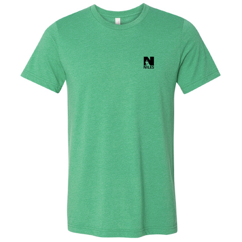 Mens/Unisex Bella Canvas Soft Fitted Heather CVC T-Shirt -- Heather Kelly, NIC Logo, 6 Points