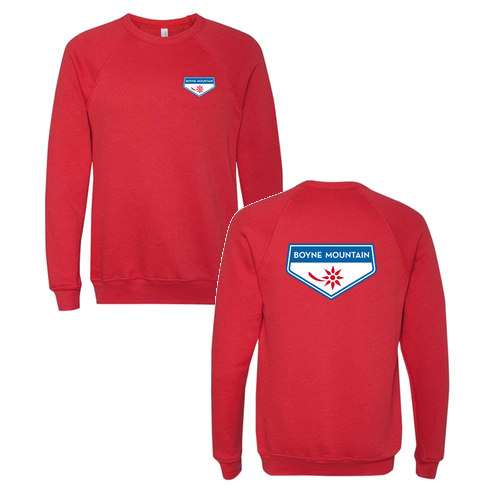Boyne Mountain Logo 2 Full Color -- Crewneck Sweatshirt Red