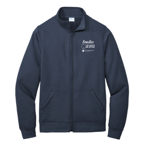 Port and Company Core Fleece Cadet Full-Zip Sweatshirt -- Navy