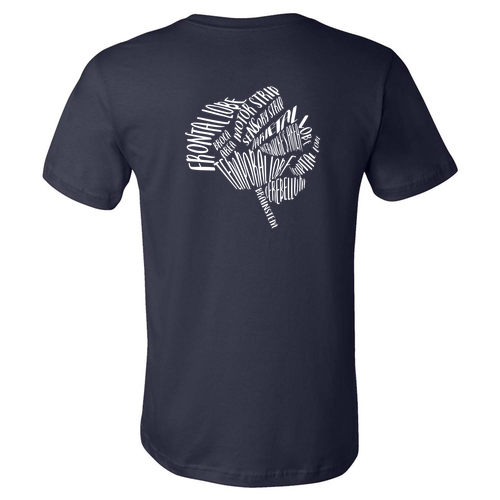 Brain Design Unisex Jersey T-Shirt -- Navy