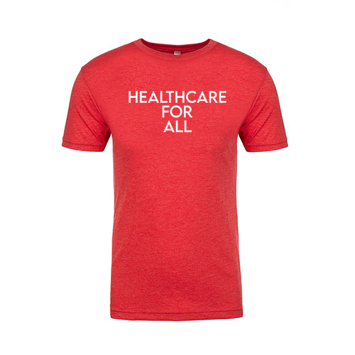 Mens/Unisex Next Level Soft Fitted Triblend Tee -- Vintage Red, Healthcare for All