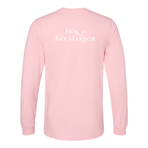 Inn at Bay Harbor 1 color White left chest/back Long Sleeve Crew -- Pink