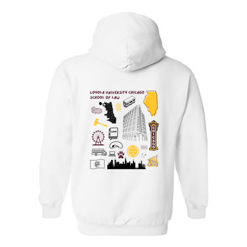 Chicago collage Hoodie -- White