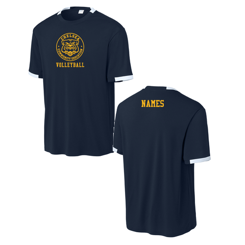 Sport-Tek Club Short Sleeve Jersey -- True Navy / White