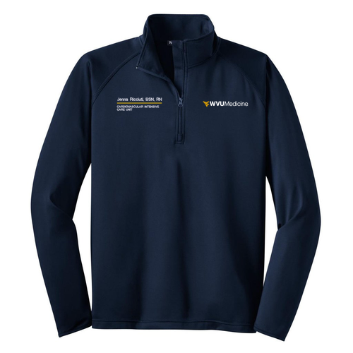 Embroidered Sport Tek Sport Wick Stretch Half Zip Pullover -- True Navy