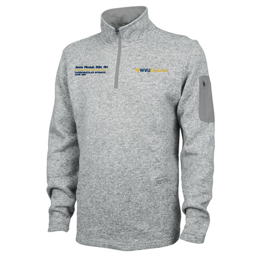 Charles River Mens Heathered Fleece Pullover -- Light Grey Heather