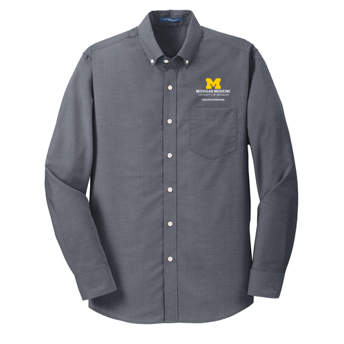 Men/Unisex Port Authority Tall SuperPro Oxford Shirt -- Black, $39