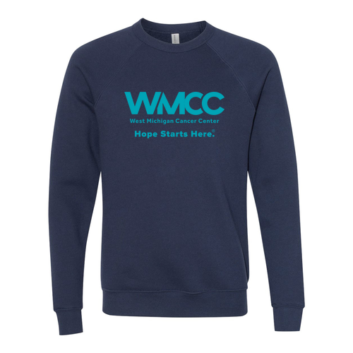 WMCC Teal Print Bella Canvas Unisex Sponge Fleece Raglan Sweatshirt -- Navy