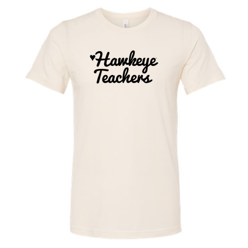 Hawkeye Teachers Bella Canvas Unisex Heather CVC T-Shirt -- Heather Natural