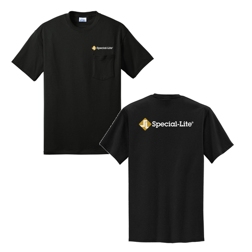 Port & Company Tall 50/50 Cotton/Poly T Shirt w Pocket -- Jet Black