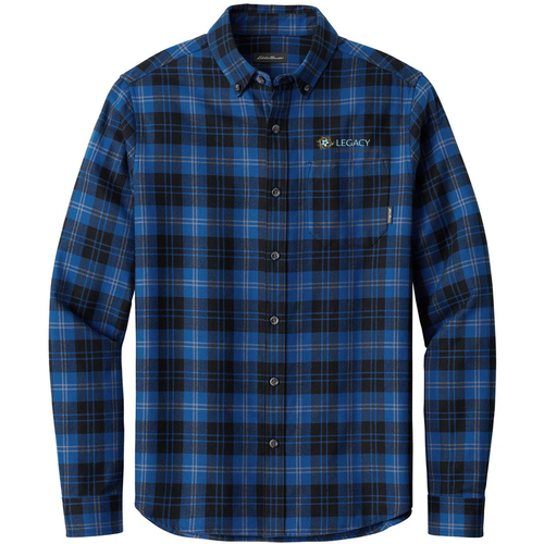 Mens/Unisex Eddie Bauer Long Sleeve Favorite Flannel Plaid Shirt -- Cobalt Tartan