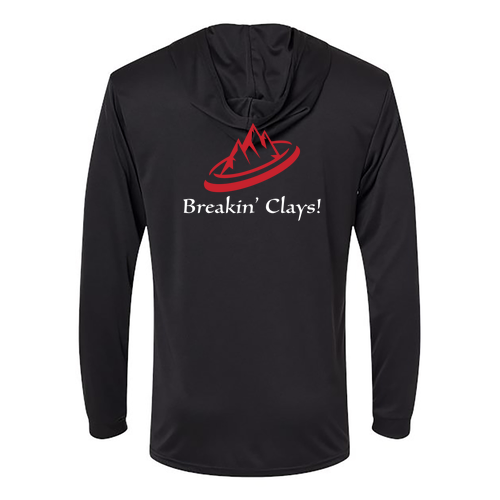 Breakin' Clays Performance Hooded Long Sleeve T-Shirt- Black