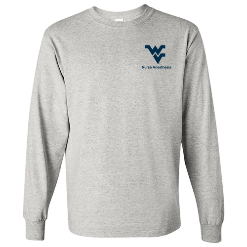 Screen Printed Gildan Heavy Cotton Long Sleeve Basic T-Shirt -- Ash