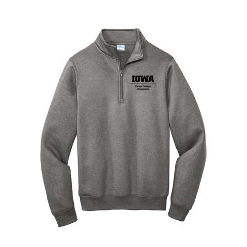 Embroidered Port and Company Core Fleece Quarter-Zip Pullover Sweatshirt -- Graphite Heather