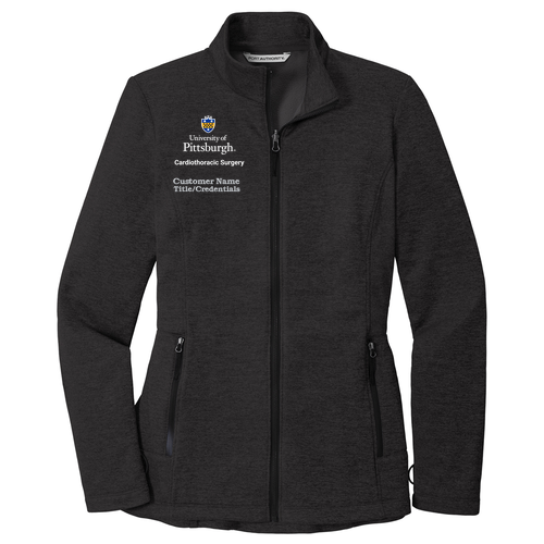 Pitt Shield Ladies Collective Striated Fleece Jacket -- Deep Black Heather