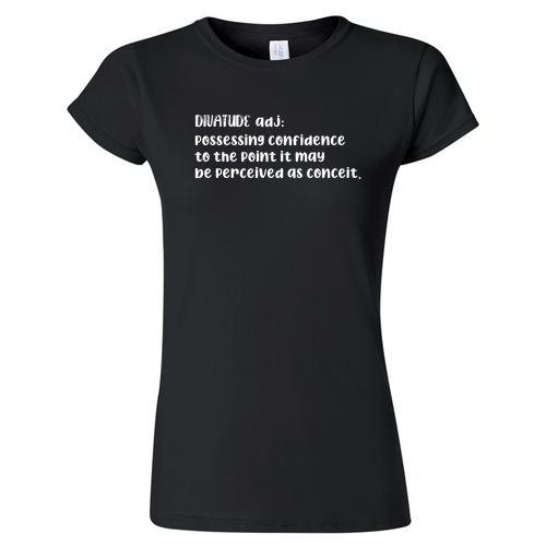Divatude Definition Womens Fashion Fit T-Shirt -- Black