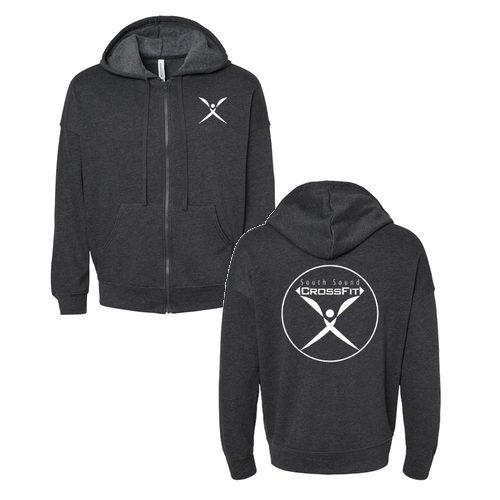 Bella+ Canvas Unisex Sponge Fleece Dtm Full-Zip Hooded Sweatshirt -- Dark Grey Heather