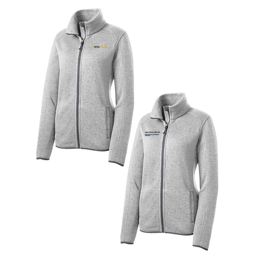 Port Authority Ladies Sweater Fleece Jacket -- Grey Heather
