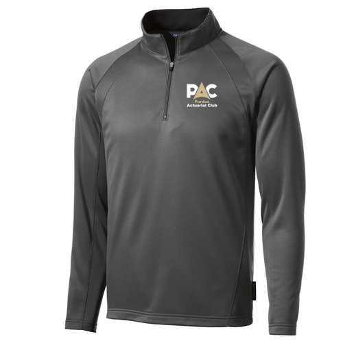 Sport Tek Sportwick Fleece Quarter Zip Pullover -- Dark Smoke / Black