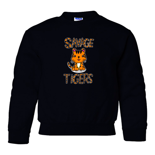 Youth Gildan Heavy Blend Crewneck Sweatshirt -- Black