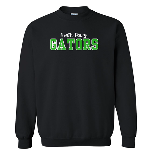 North Perry Gators (Text) -- Gildan Heavy Blend Crew Neck Sweatshirt -- Black