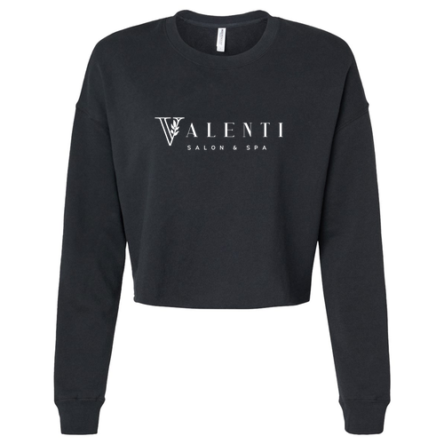 Valenti Independent Trading Co. Women's Lightweight Cropped Crew Pullover -- Black