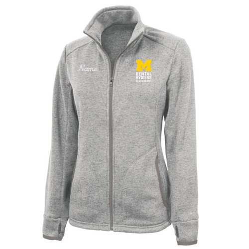 Ladies Charles River Heathered Fleece Jacket -- Light Grey Heather, Class of 2027