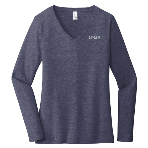 District Women's Very Important Tee Long Sleeve V-Neck -- Heathered Navy