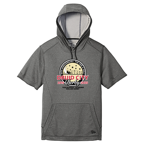 New Era Performance Terry Short Sleeve Hoodie -- Graphite Heather