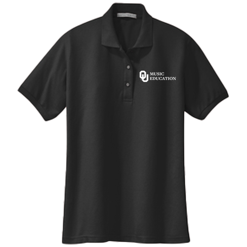 Port Authority Ladies Silk Touch Sport Shirt. -- Black