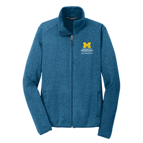 Port Authority Sweater Fleece Jacket -- Medium Blue Heather