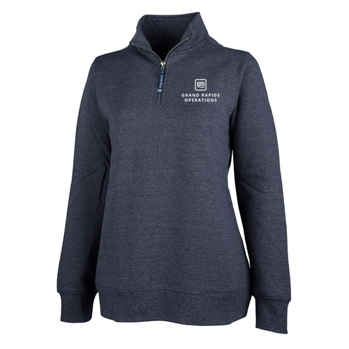 Charles River Women's Crosswind Quarter Zip Sweatshirt -- Navy Heather